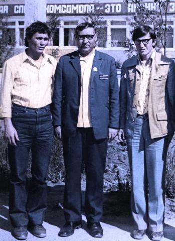 Gennadij Dragunov, T. D. Ŝuvajev, Vladimir Opletajev. Niĵnevartovsko, somero 1986